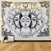 Sun and Moon Tapestry Black and White Ta