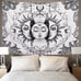 Sun and Moon Tapestry Black and White Ta