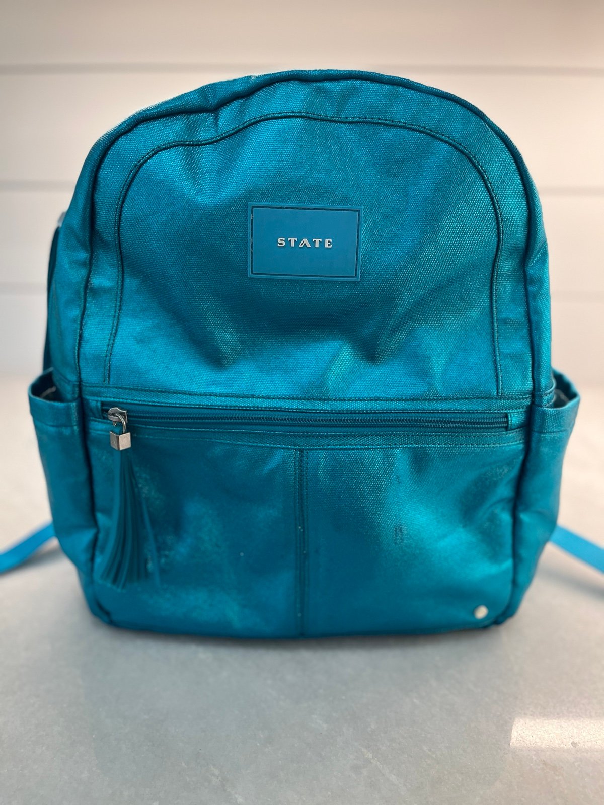 STATE Bags Kane Kids Blue Metallic Backpack