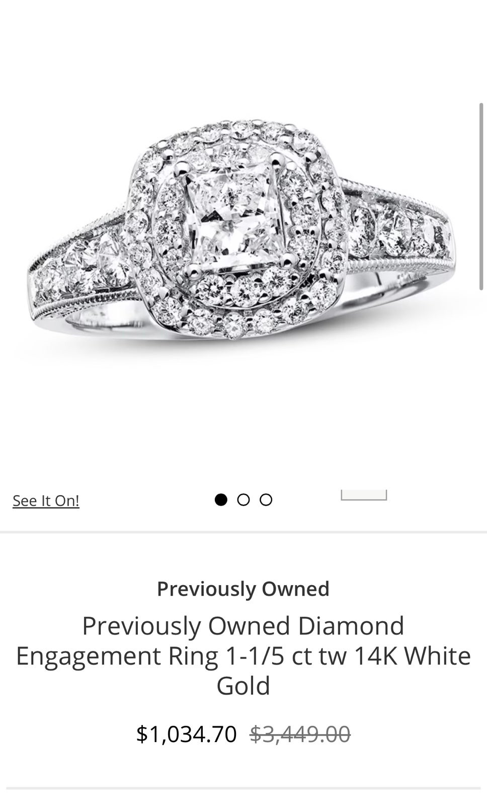 Kay Jewelers Diamond Engagement Ring 1-1/5 ct tw 14K White Gold