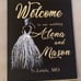 Wedding personalized welcome sign. Handp
