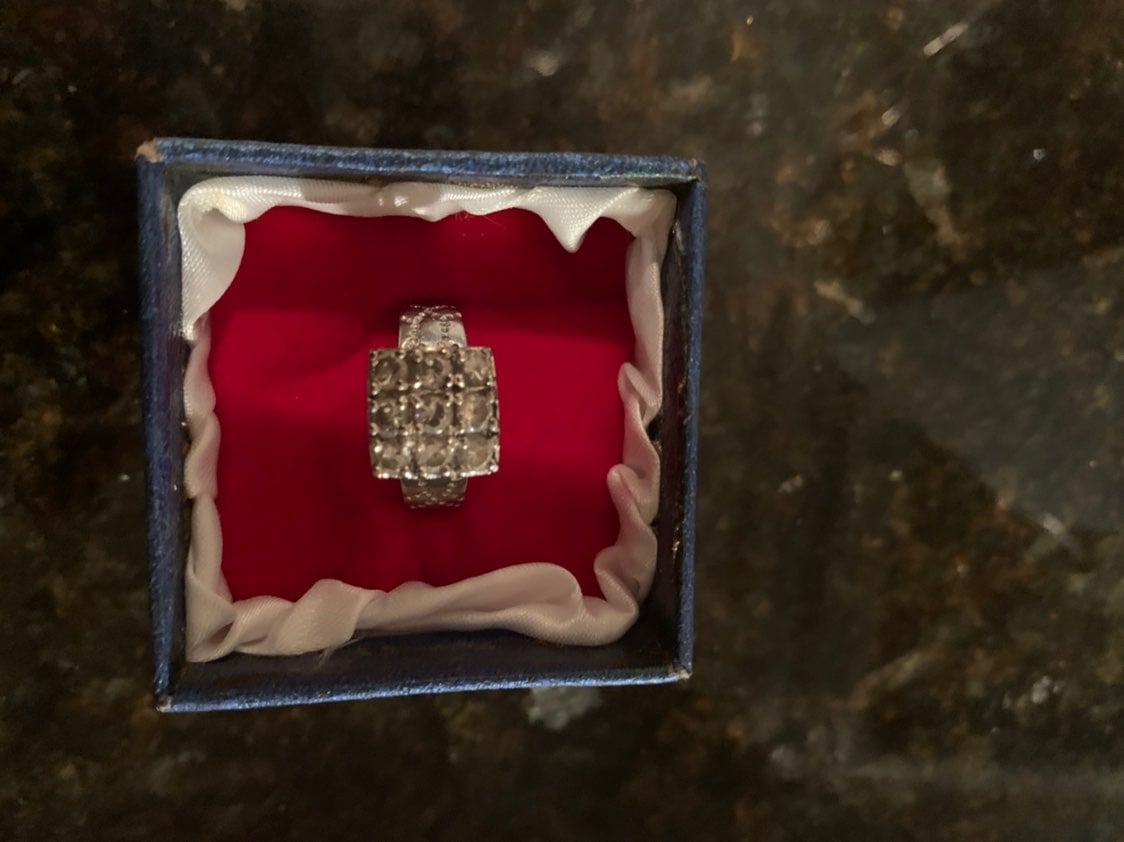 Womans princess cut ring size 5 stamped