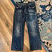y2k Japanese denim flare wide leg jeans dark wash sz 32