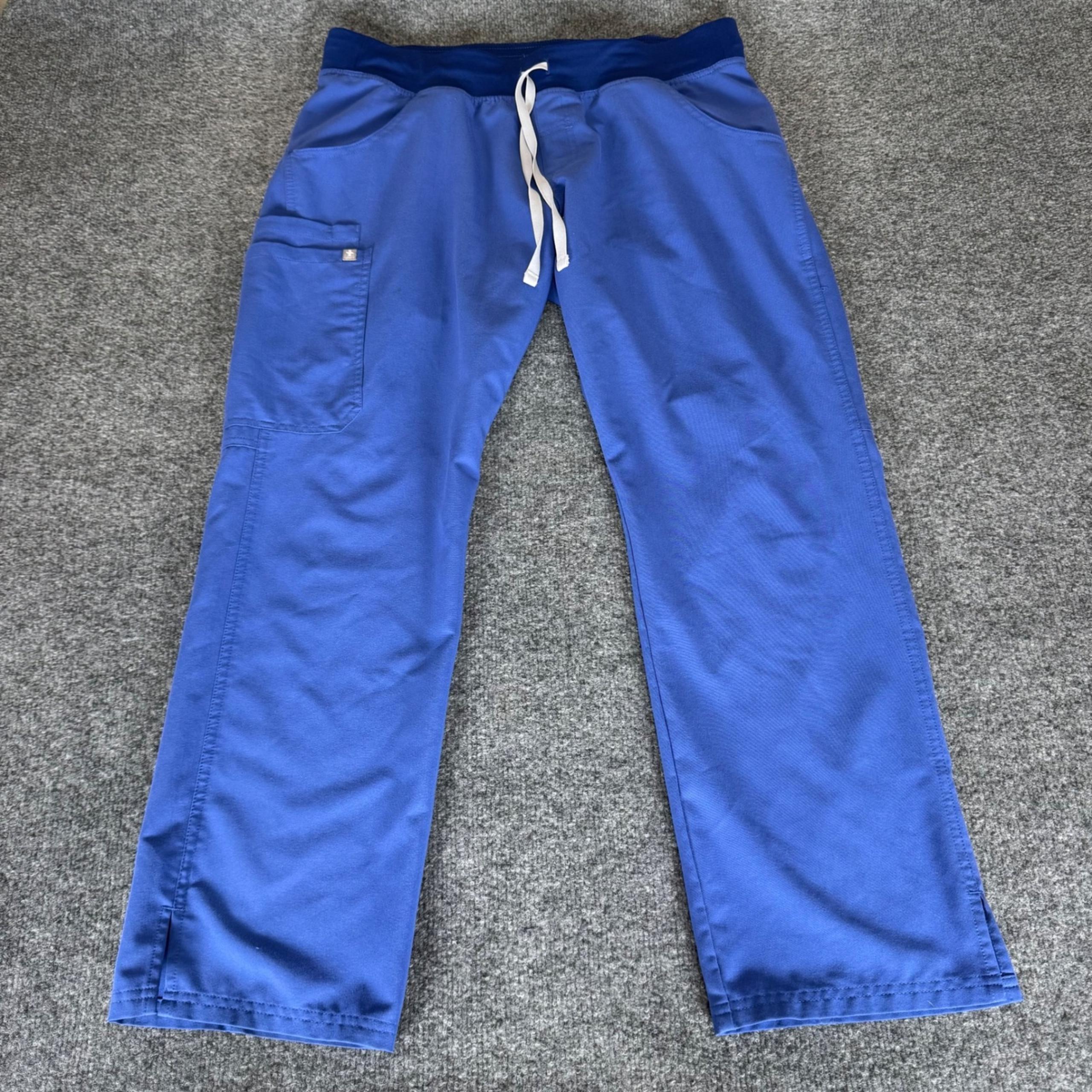 FIGS Kade Scrub Pants Medical Nursing Uniform Royal Blue Large Petite 35x28