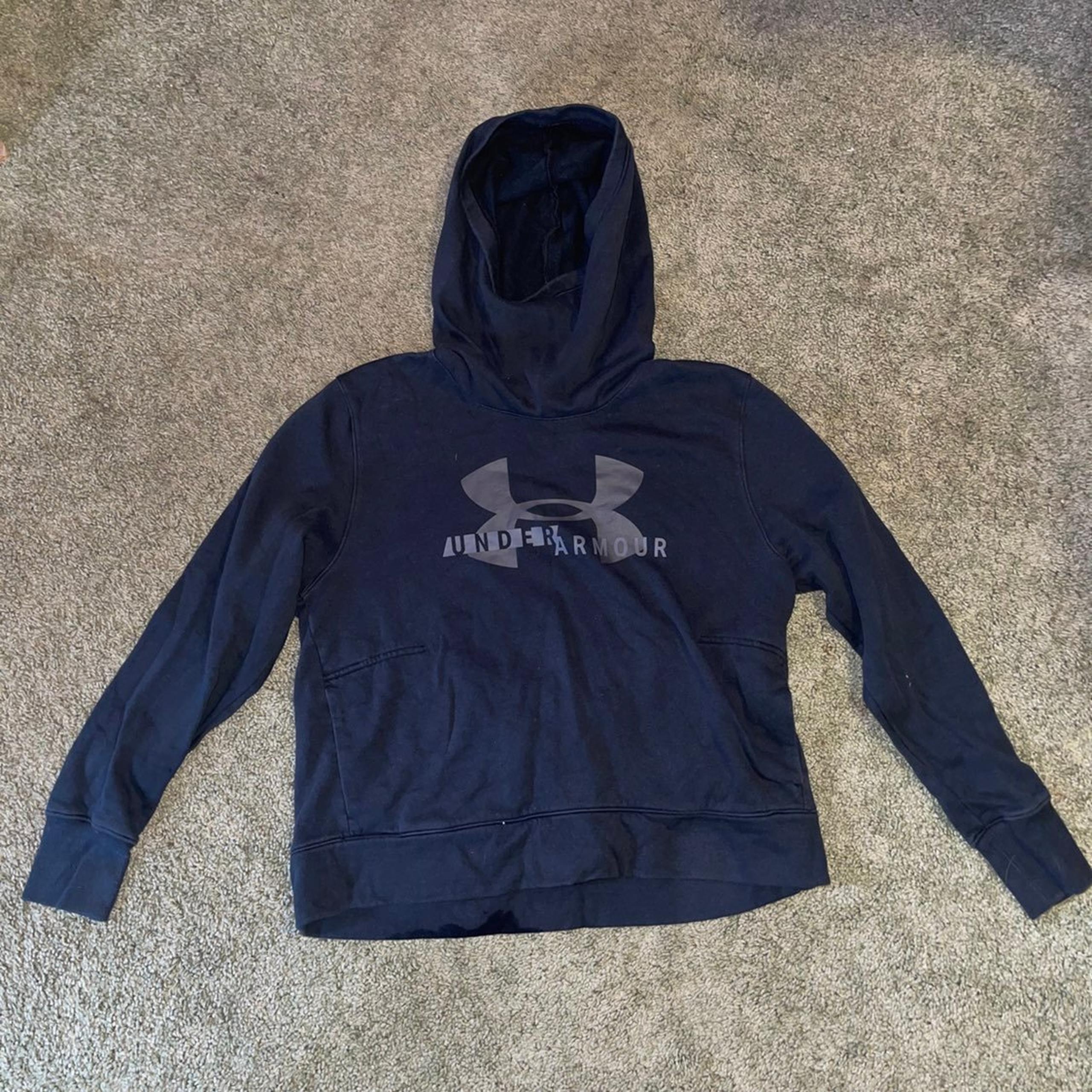 Under Armour Womens Size XL Cowl Neck Hoodie Black Loose Fit Long Sleeve Sweater