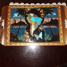 Wood and glass tray