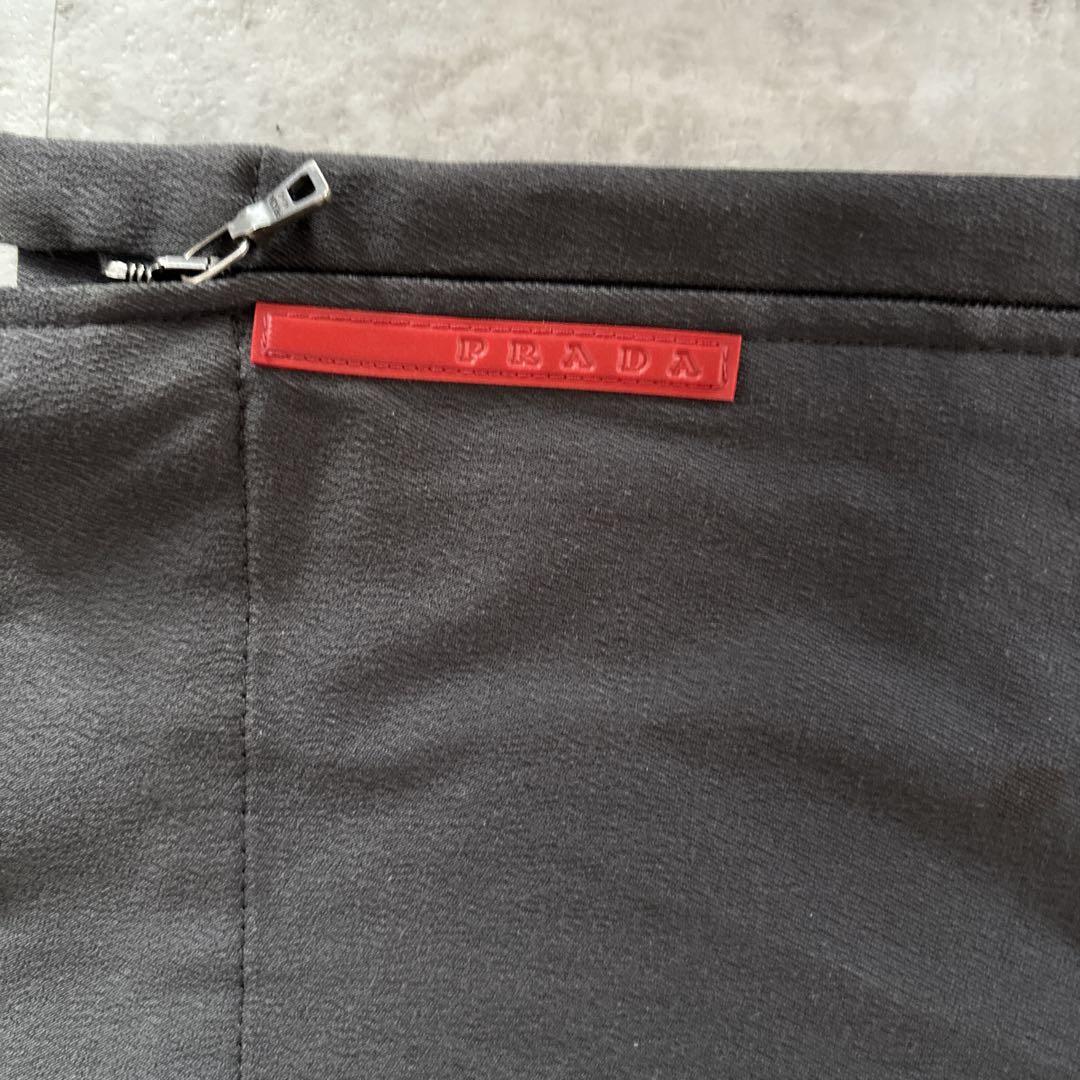00s Prada straight nylon pants, size 44. Dress - flat front