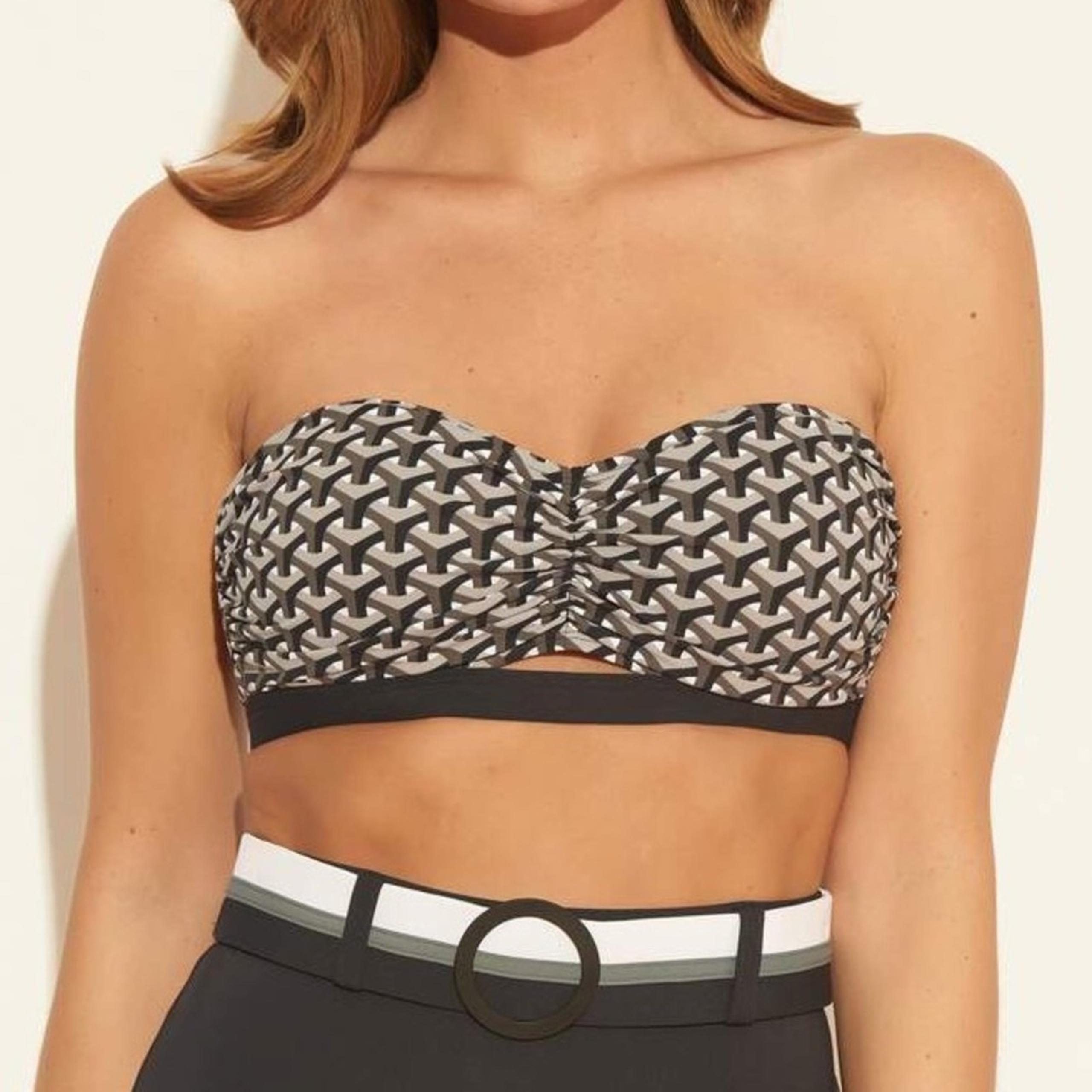 Bleu Rod Be at tie Bandeau Bikini Top w double tail- 12