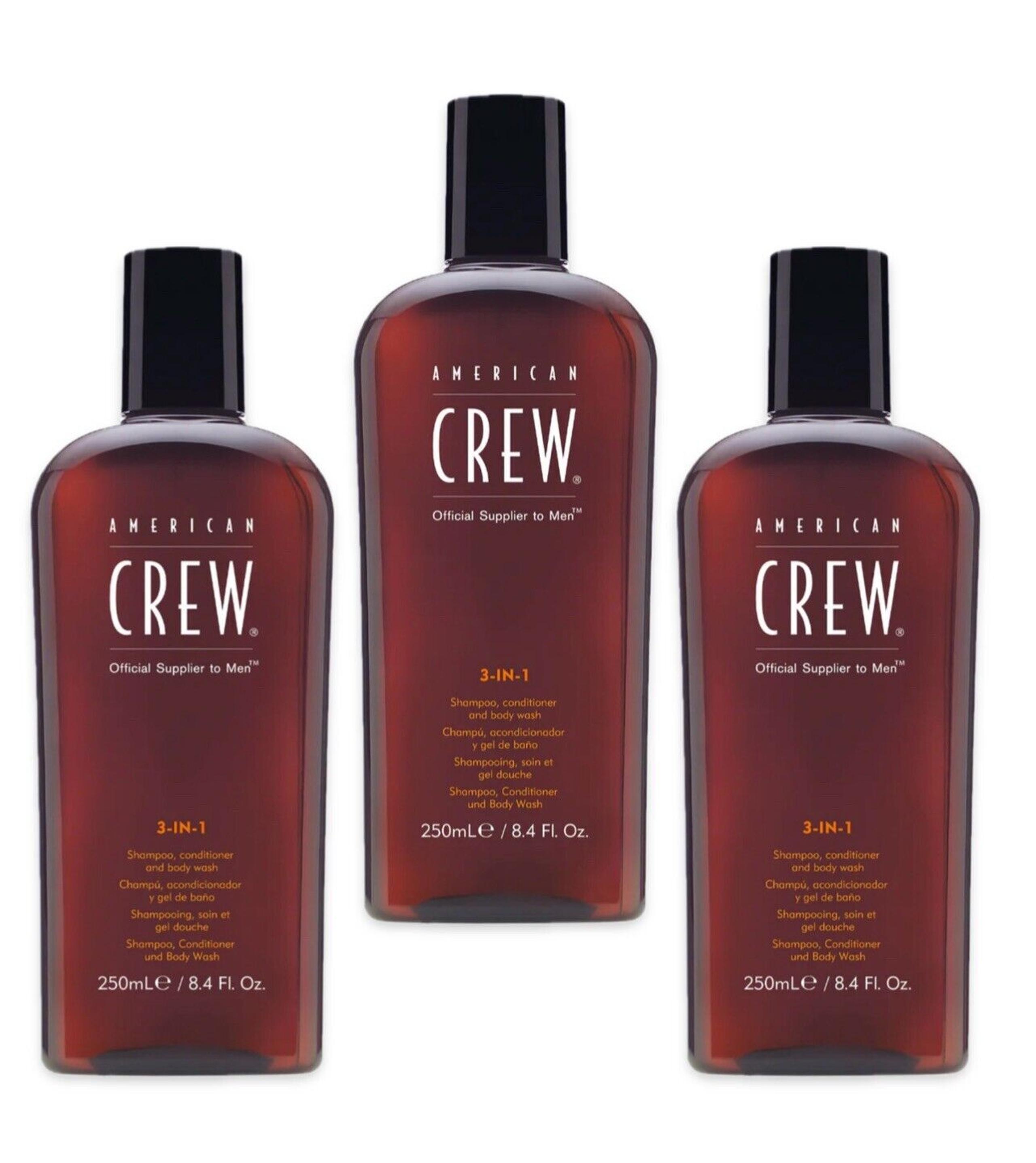 Lot Of 3 American Crew 3-in-1 Shampoo Conditioner Body Wash 8.4 fl oz