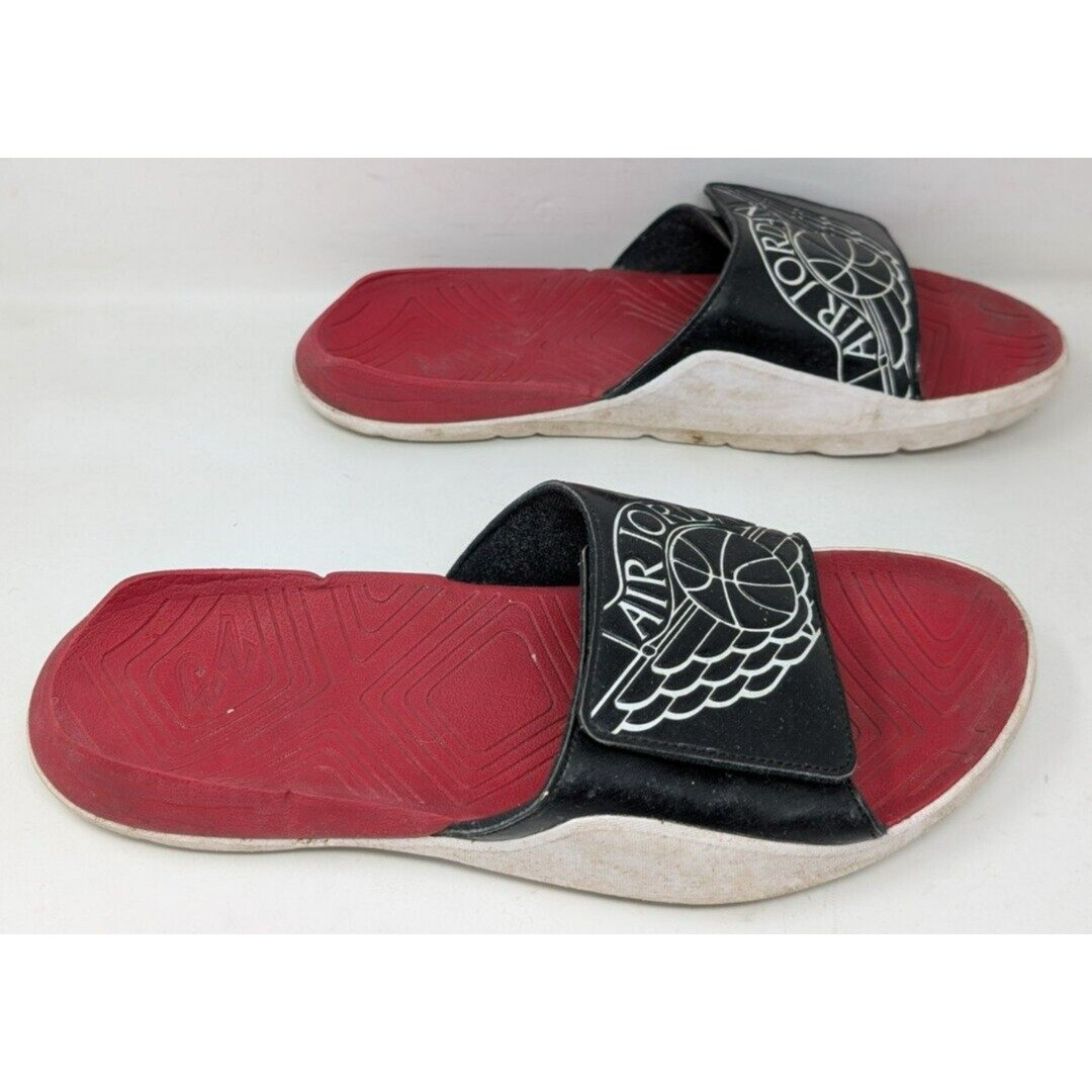 Nike Men's Size 11 Air Jordan Hydro 7 AA2517-001 Black Red Slip On Slide Sandals