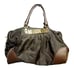 Vintage Moschino brown Leather and black nylon boho shoulder bag metallic