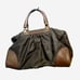Vintage Moschino brown Leather and black nylon boho shoulder bag metallic