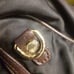 Vintage Moschino brown Leather and black nylon boho shoulder bag metallic