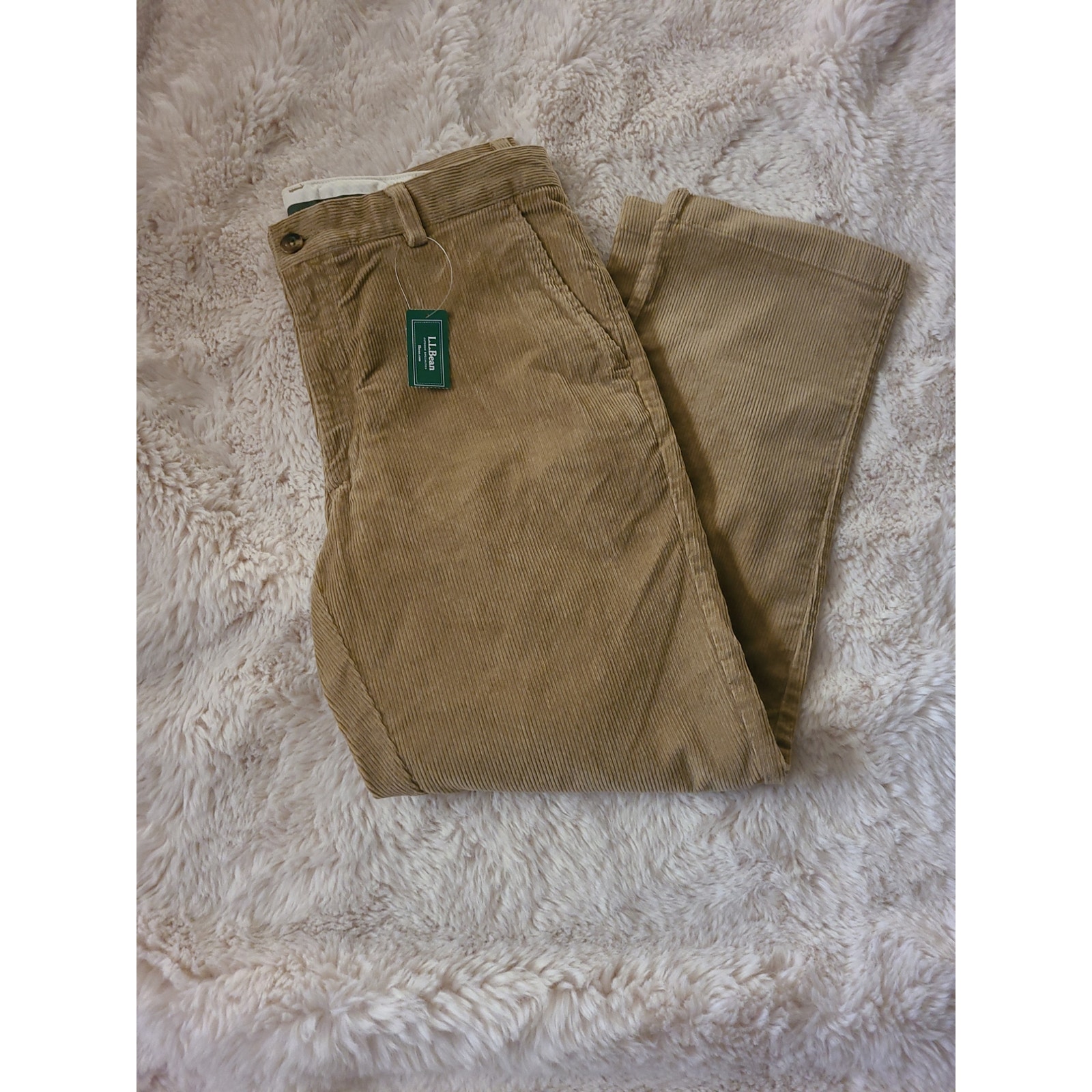 L.L. Bean Classic fit Corduroy Dark Khaki Men's 34 x29 NWT