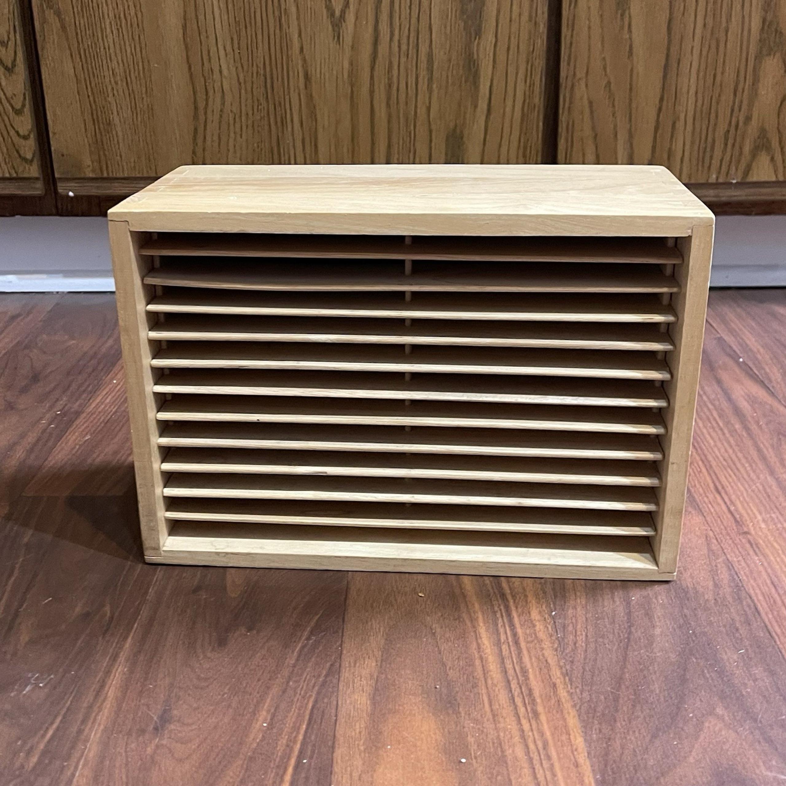 Vintage Y2K Real Wood 24 CD Jewel Case Storage Rack Box Joint Napa style
