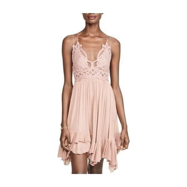 Free People One Adella Slip Rose Size XS