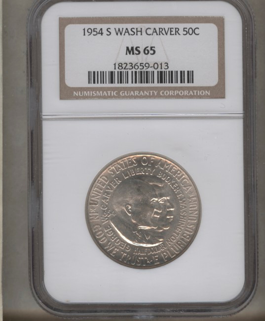 1954-S Washington-Carver Silver Commemorative Half Dollar NGC-65