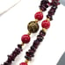 Art Deco Garnet Show Stopper Vintage Necklace, Filigree Beads and Deep Red Tumbl