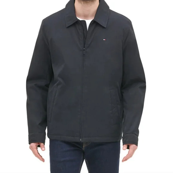 Tommy Hilfiger Men's Classic Front-Zip Filled Micro-Twill Jacket size: small