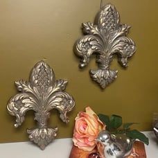 Home interiors and gifts Gold hanging fleur-de-lis Wall decor