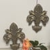 Home interiors and gifts Gold hanging fleur-de-lis Wall decor
