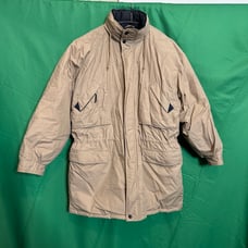 GANT beige down filled long zip-up hooded puffer coat
