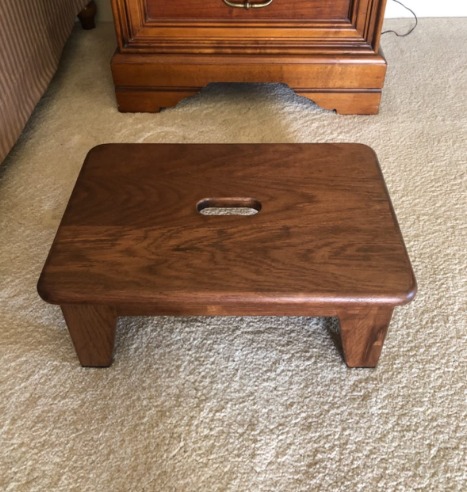 Step Stool for Bed, USA Grown Oak,Wooden Step Stool for Adults, Wood Step