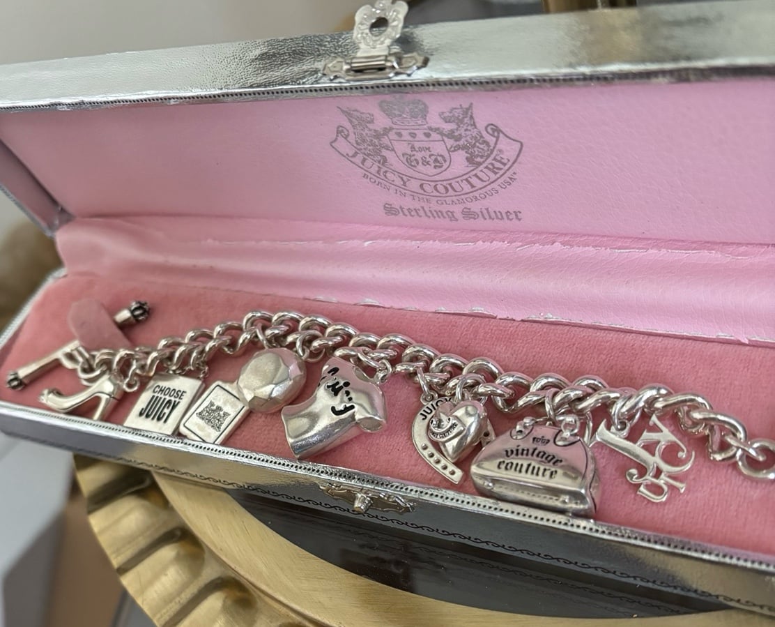 Juicy couture sterling silver charm bracelet