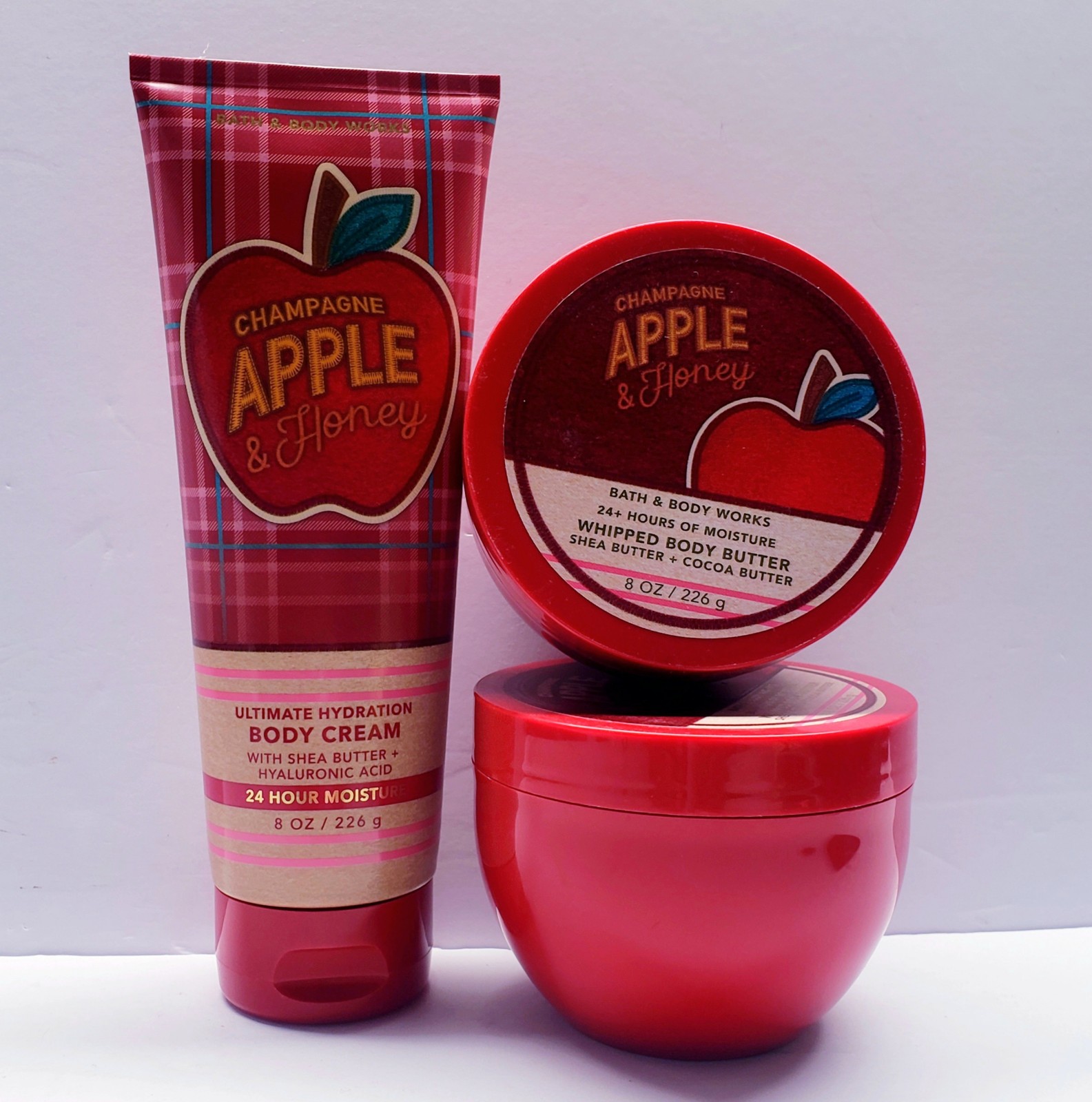 Bath & Body Works CHAMPAGNE APPLE & HONEY Whipped Body Butter(2) and Body Cream