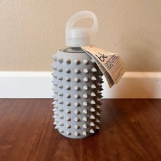 BKR Water Bottle Spiked London Gray Sleeve - Little 500 ML Silicone Glass 16 oz