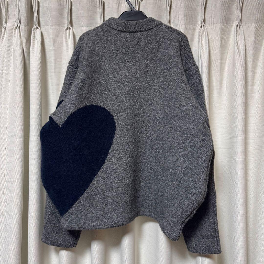 NKNIT pattern knit ハートニット GRAY NAVY 新品