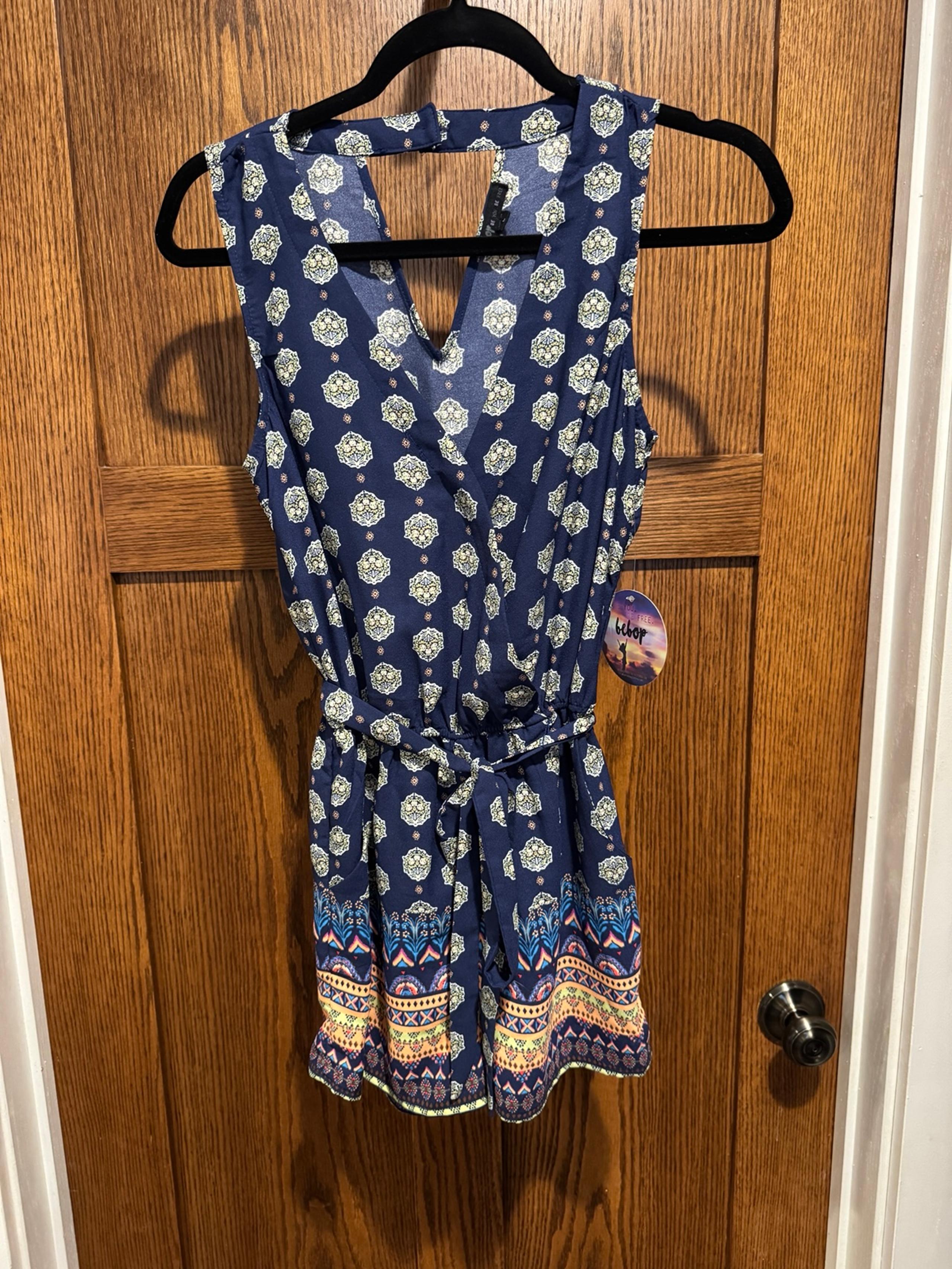 BeBop Surplice Neon Tribal Romper - Small