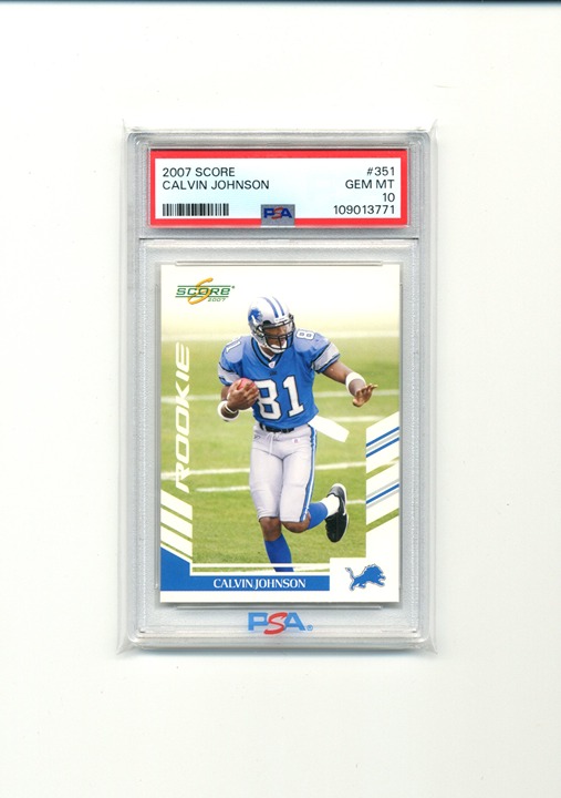 2007 Score 351 Calvin Johnson RC PSA 10 Gem Mint Detroit Lions HOF