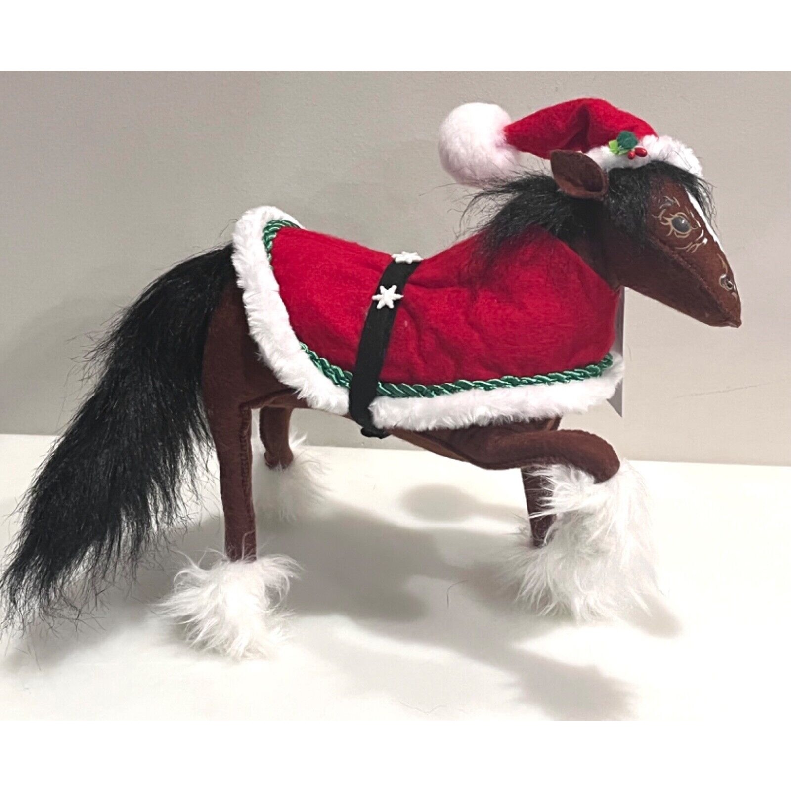 ANNALEE 10” Snowflake Clydesdale HORSE Christmas Beer Bay Pony Mobility DOLL NWT