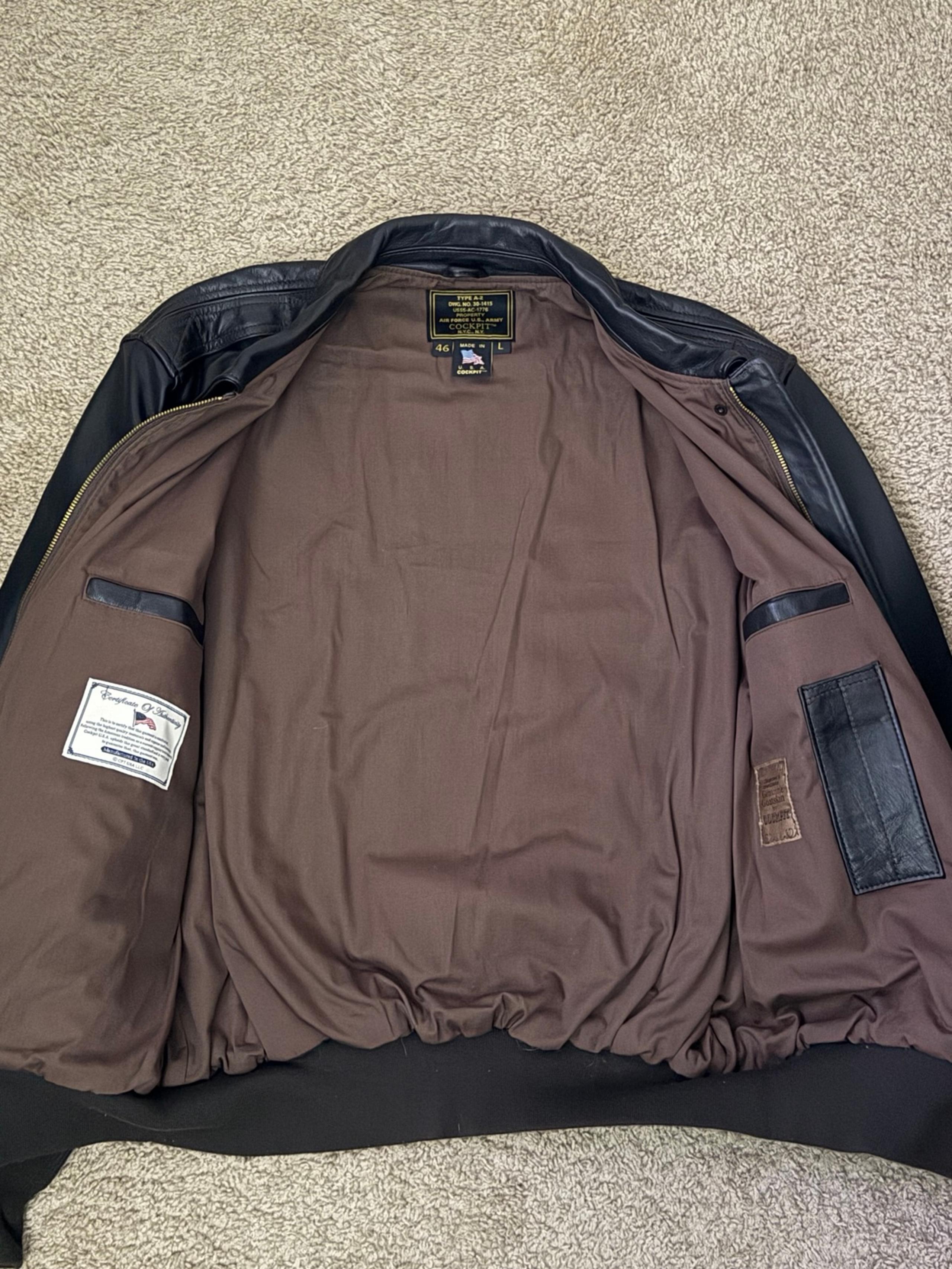 AIR FORCE U.S. ARMY COCKPIT JACKET GOATSKIN LEATHER Men’s size L