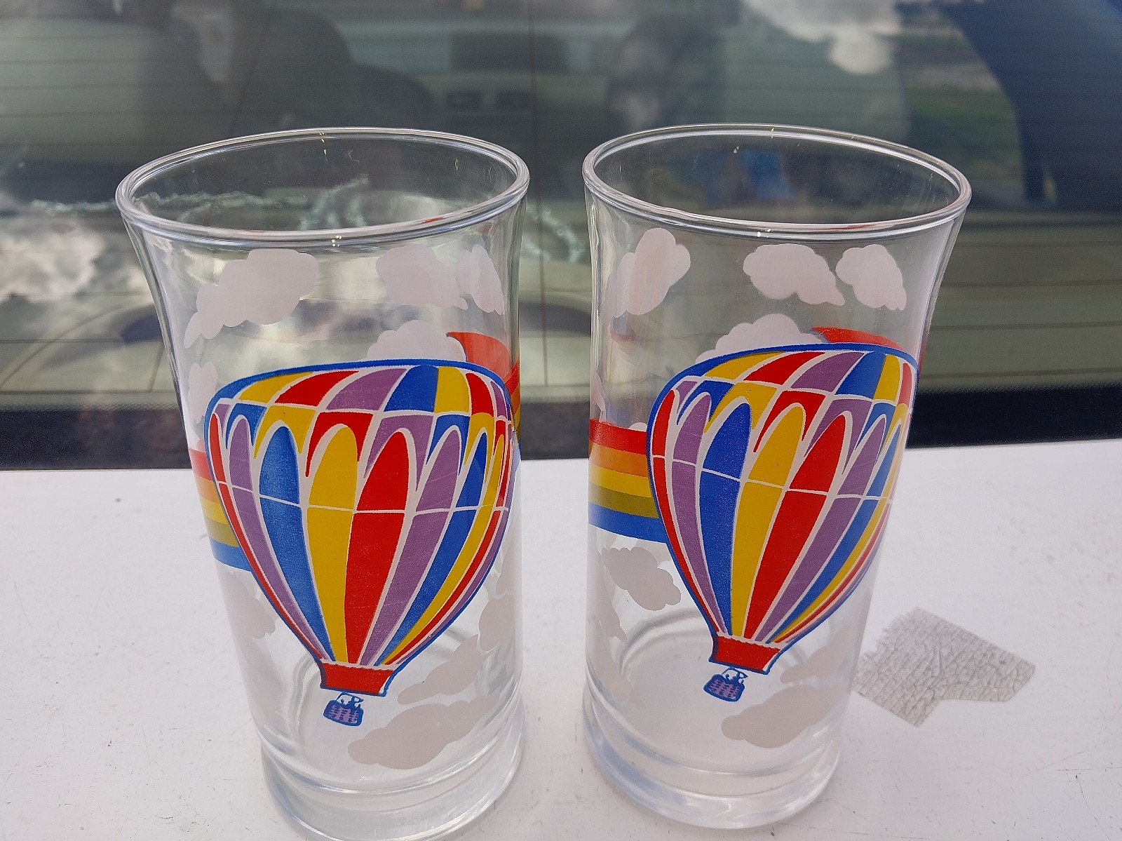 Vintage Libbey Dr Pepper Hot air balloon glasses set of 2