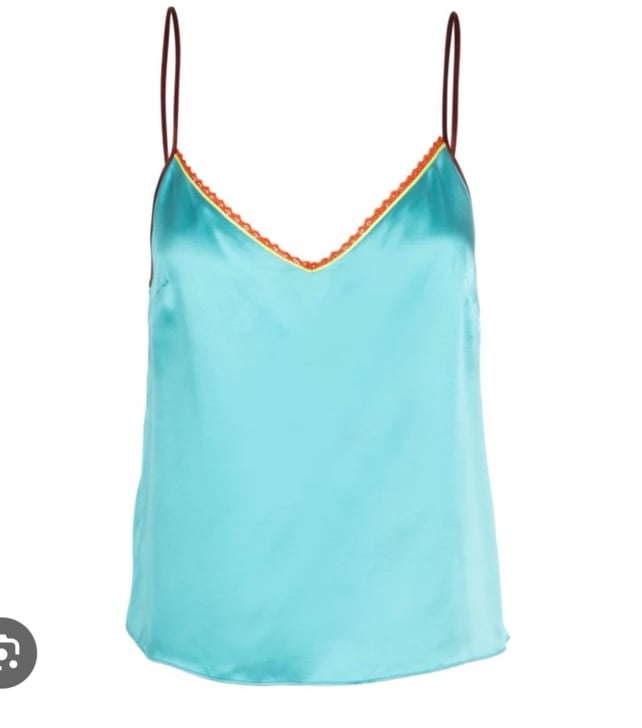 Dannijo turquoise silk trim cami