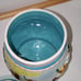 Cookie Jar German Scene Turquoise Aqua w/Pitcher Man Sitting on Log Rare Vintage