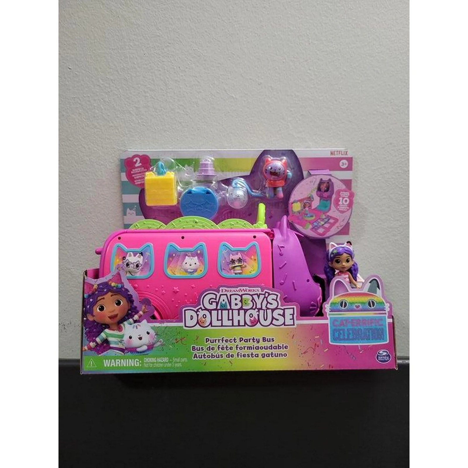 Gabby’s Dollhouse, Celebration Party Bus Transforming Vehicle Playset with Gabby