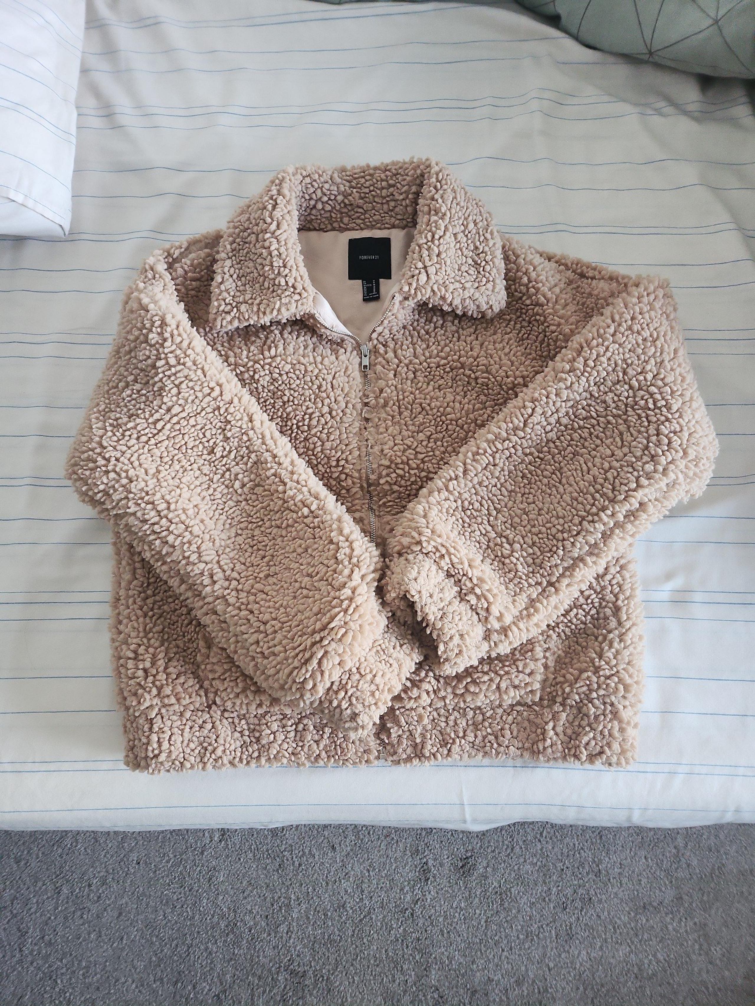 Forever 21 sherpa fleece zip-up jacket