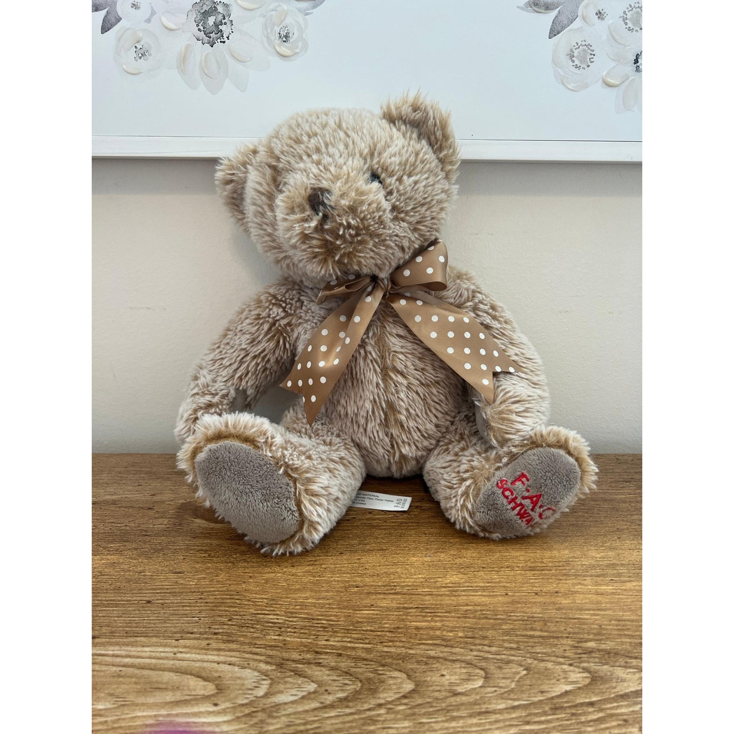 FAO Schwarz Toy Plush Bear 10” Grey