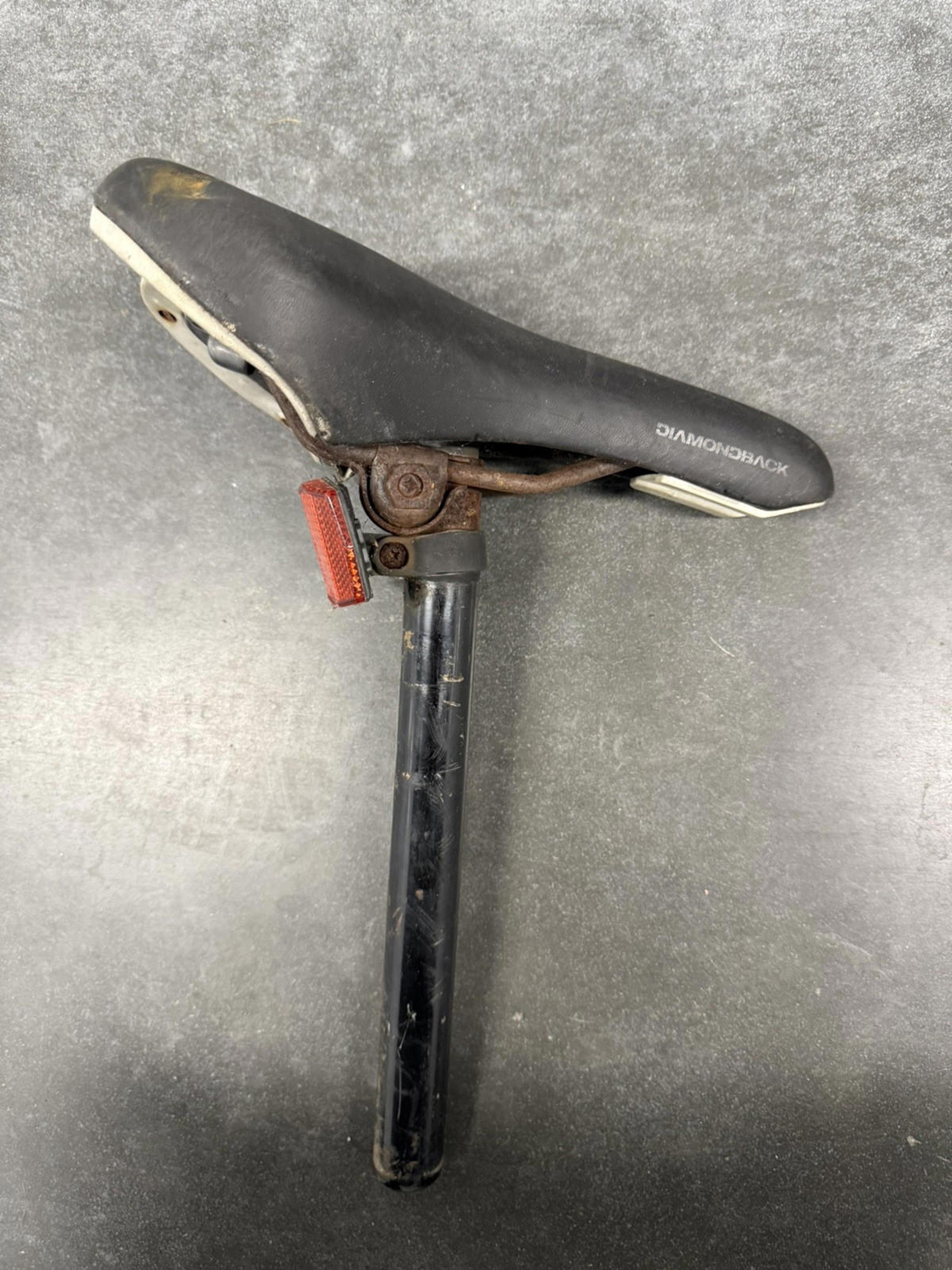 Vintage Diamondback Bicycle Seat Black Silver Cionlli Seat 11