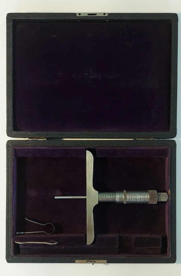 BROWN & SHARPE NO. 170 MACHINIST 1 INCH .001 DEPTH MICROMETER GAGE 1”