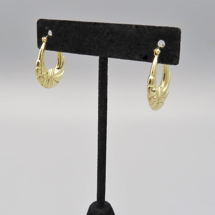 Vintage 585 Yellow Gold Hoop Earrings
