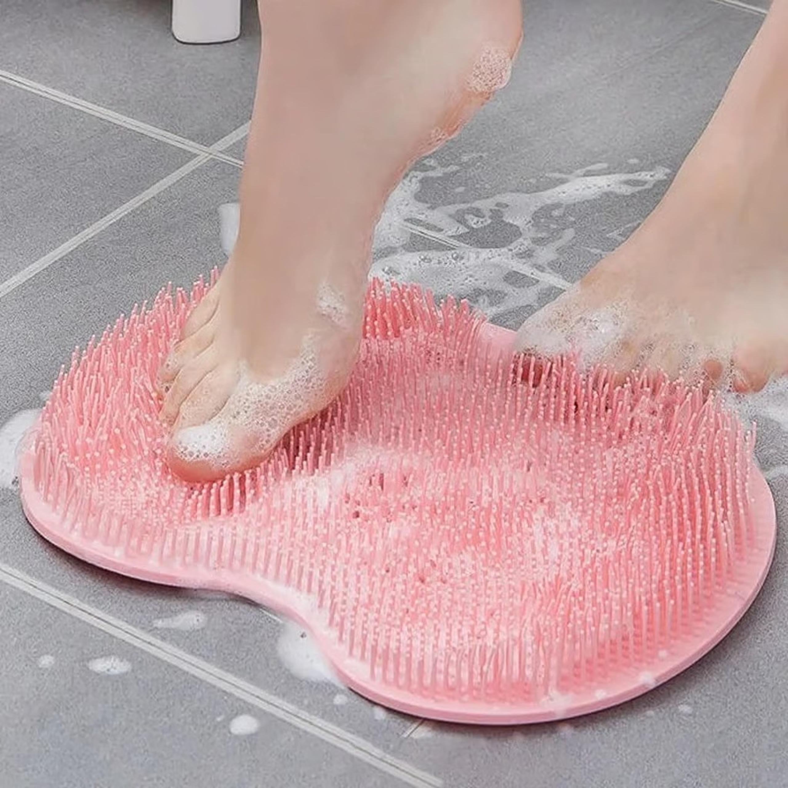Silicone Rubber Back Brush Bathroom Non-slip Wash Foot Pad Massage Shower Mat