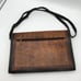 Genuine Leather Ladies Envelope Purse Handbag Brown Long Adjustable Strap