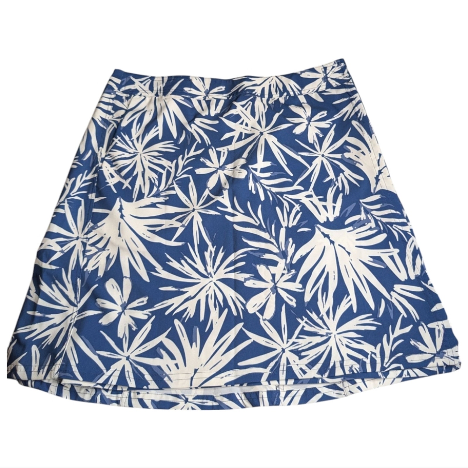 NWOT Rip Skirt Blue Tropical Floral Leaf Print Mini Surf Beach Wrap Skirt Medium