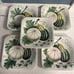 I. W. Co Italy Set Of 5 Square Plate Squash Vegetables on The Vine 7.25