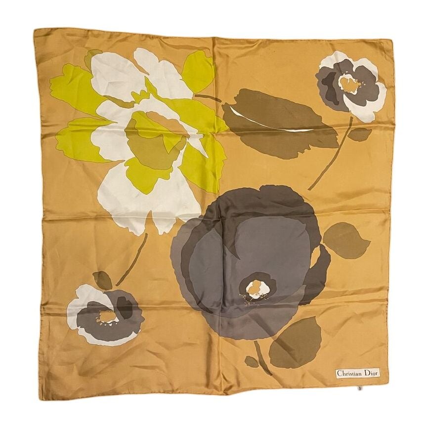 Dior Vintage 1970s Vintage Silk Scarf