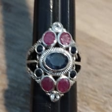 Vintage sterling and genuine gemstone ring size 7